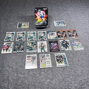 Jalen Hurts Collectible Football Card Tin and Card Lot